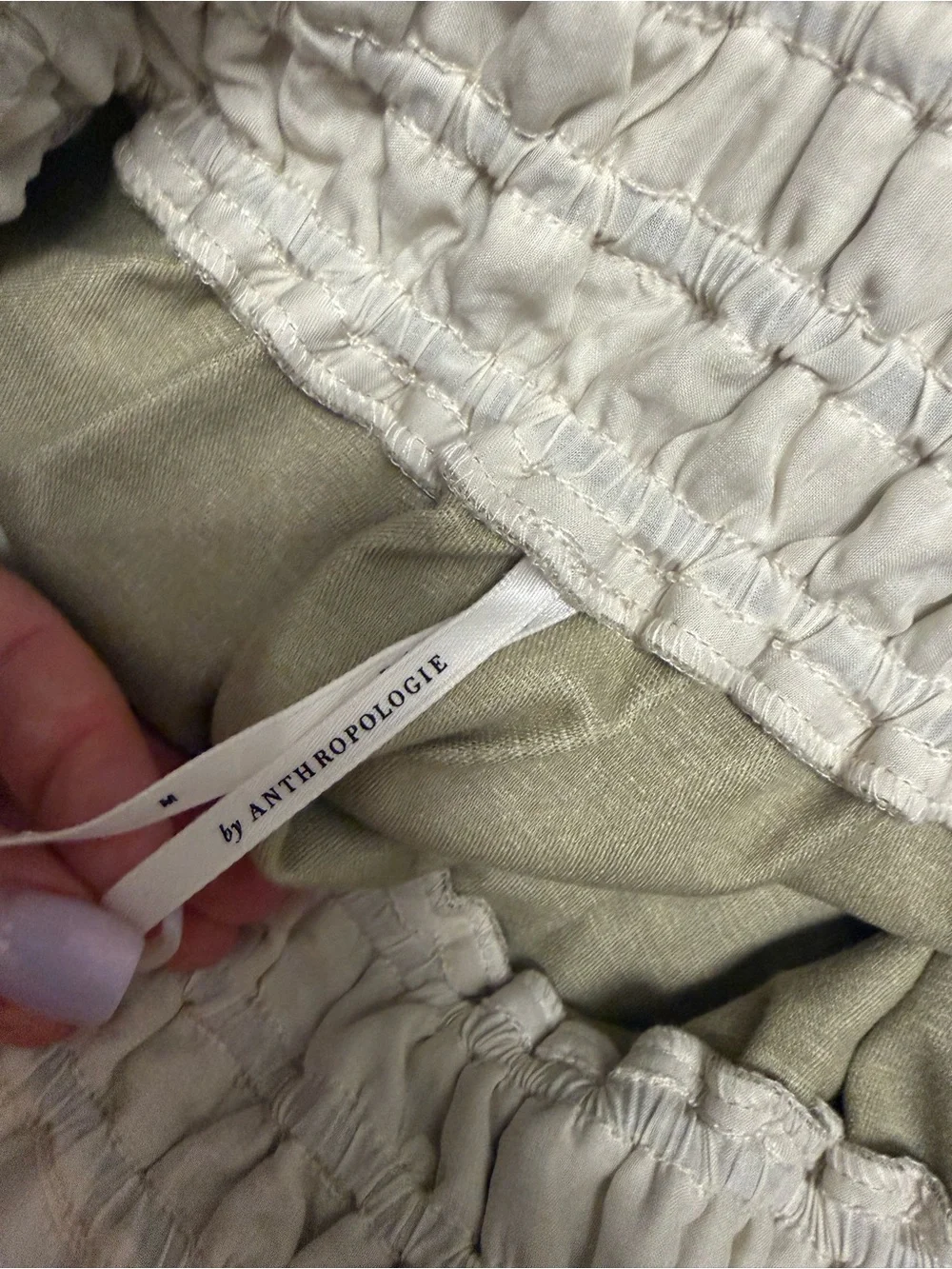 Anthropologie Cream Faux Leather Tiered Mini Skirt Size M